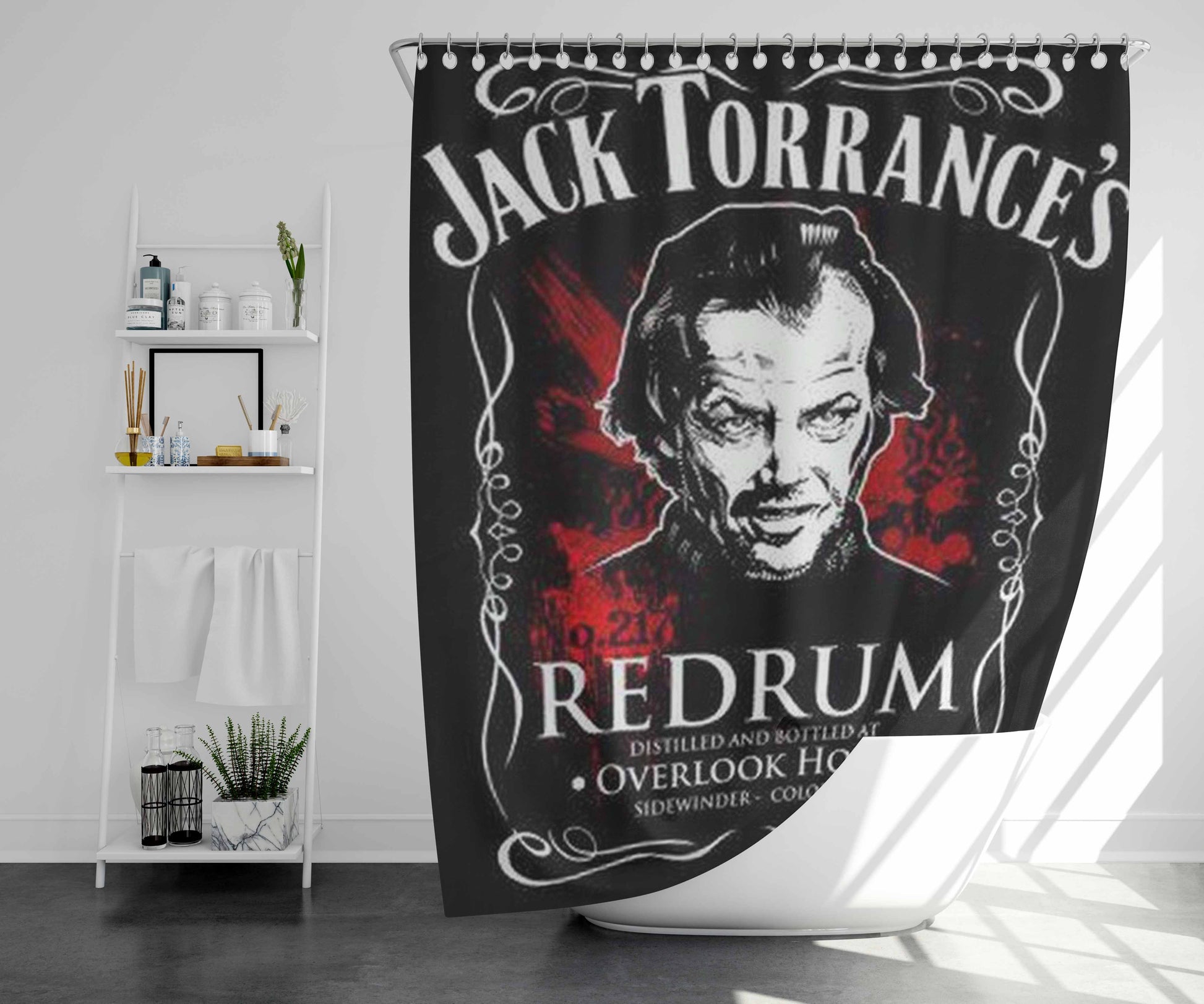 The Shield Black Bathroom Shower Curtain Fabric Waterproof | 66 X 72 Inch