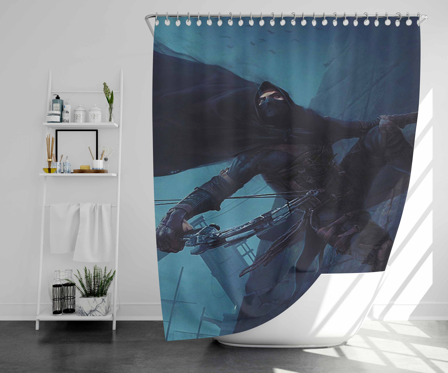 Thick Lined Bathroom Shower Curtain Fabric Waterproof | 66 X 72 Inch