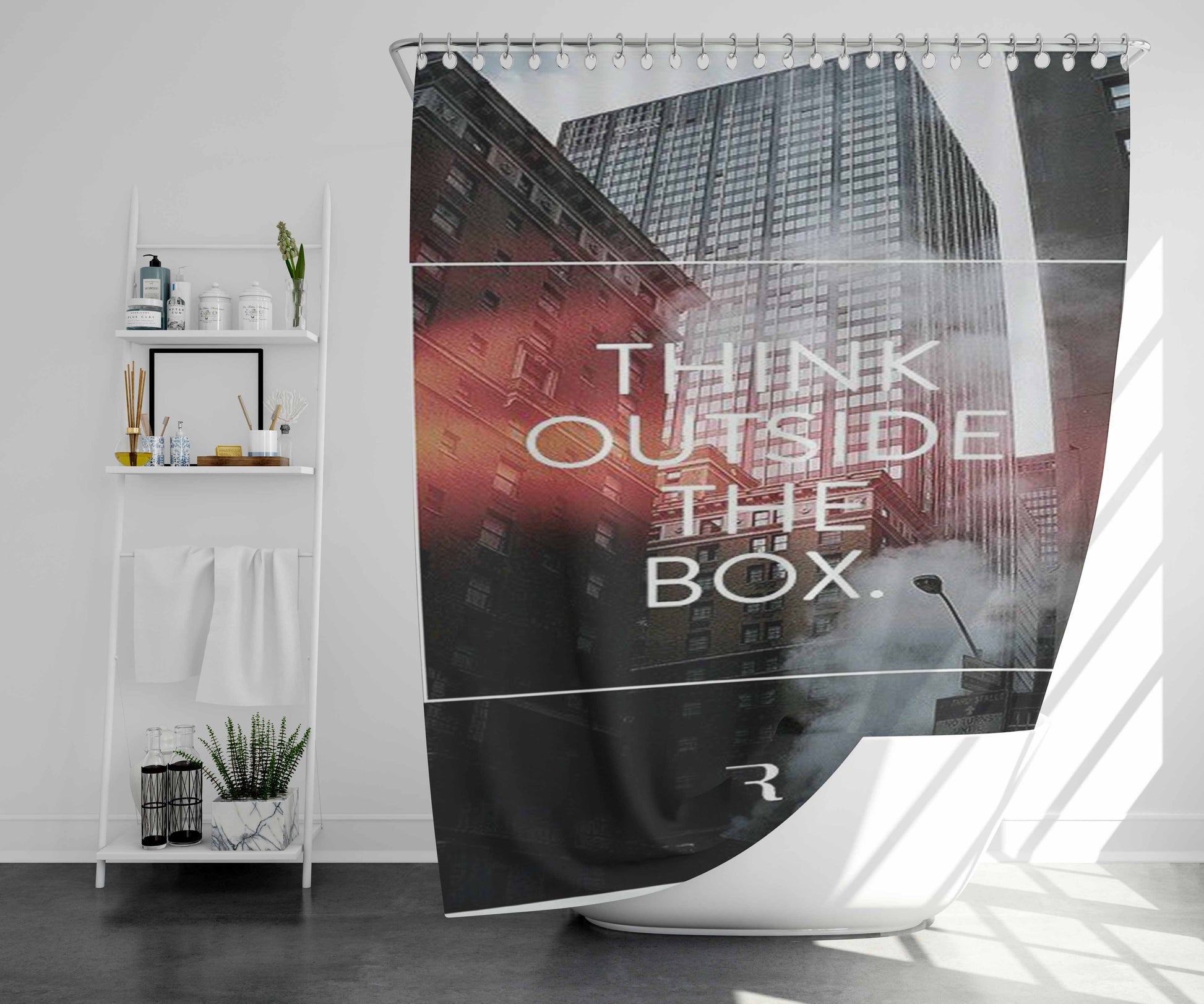 Think Maybe Not Again Bathroom Shower Curtain Fabric Waterproof | 66 X 72 Inch