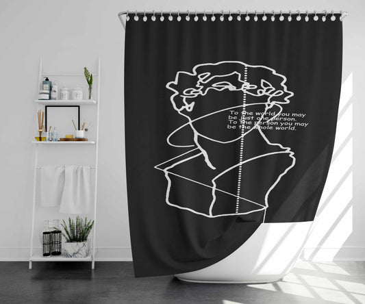 Think Positively Bathroom Shower Curtain Fabric Waterproof | 66 X 72 Inch