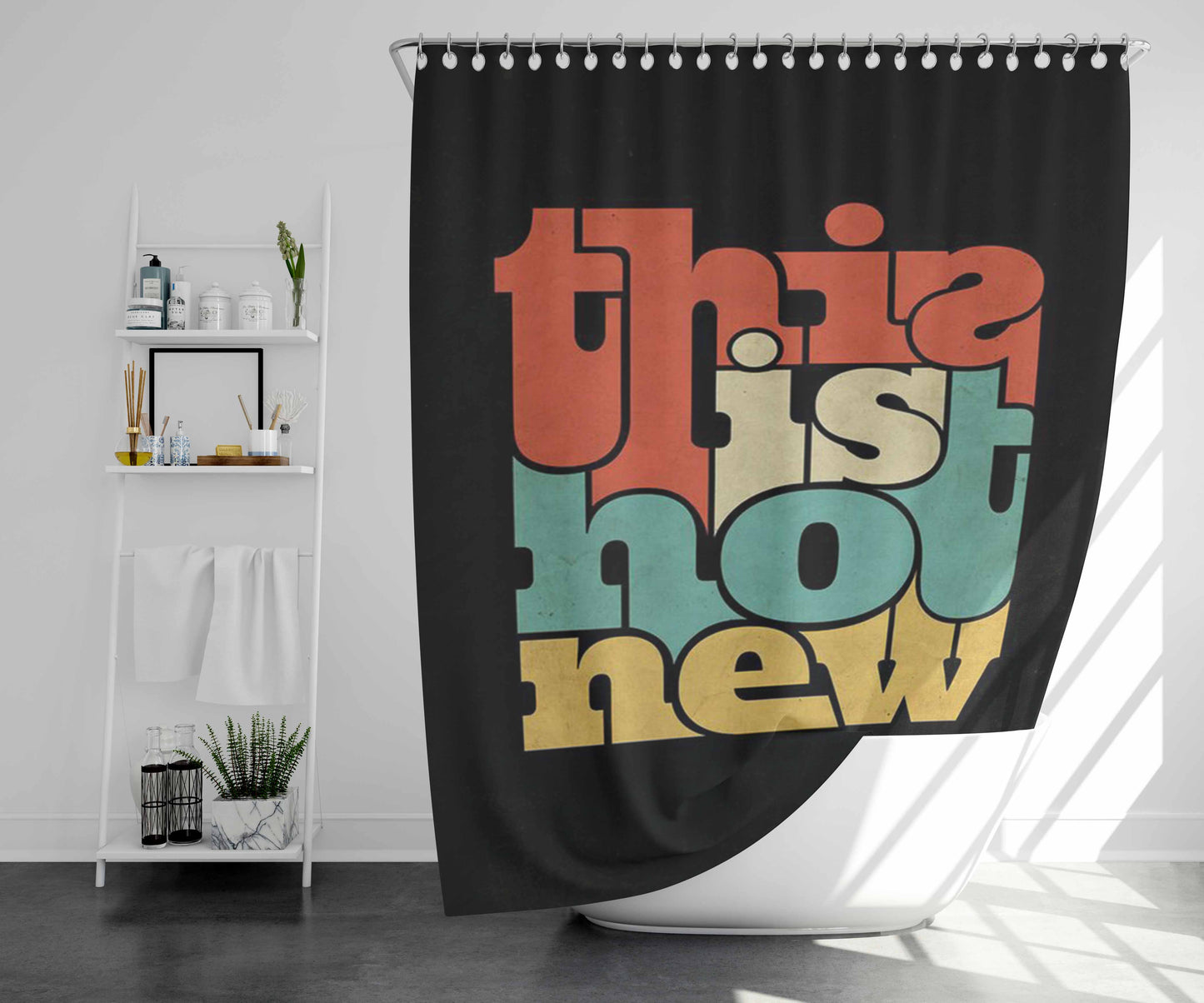 This Is A Test Bathroom Shower Curtain Fabric Waterproof | 66 X 72 Inch