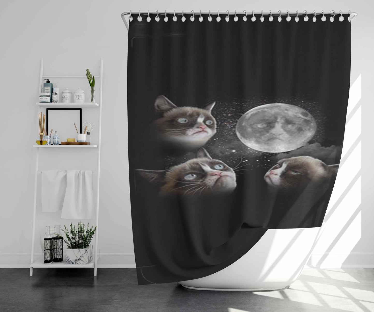 Three Feather Art Bathroom Shower Curtain Fabric Waterproof | 66 X 72 Inch