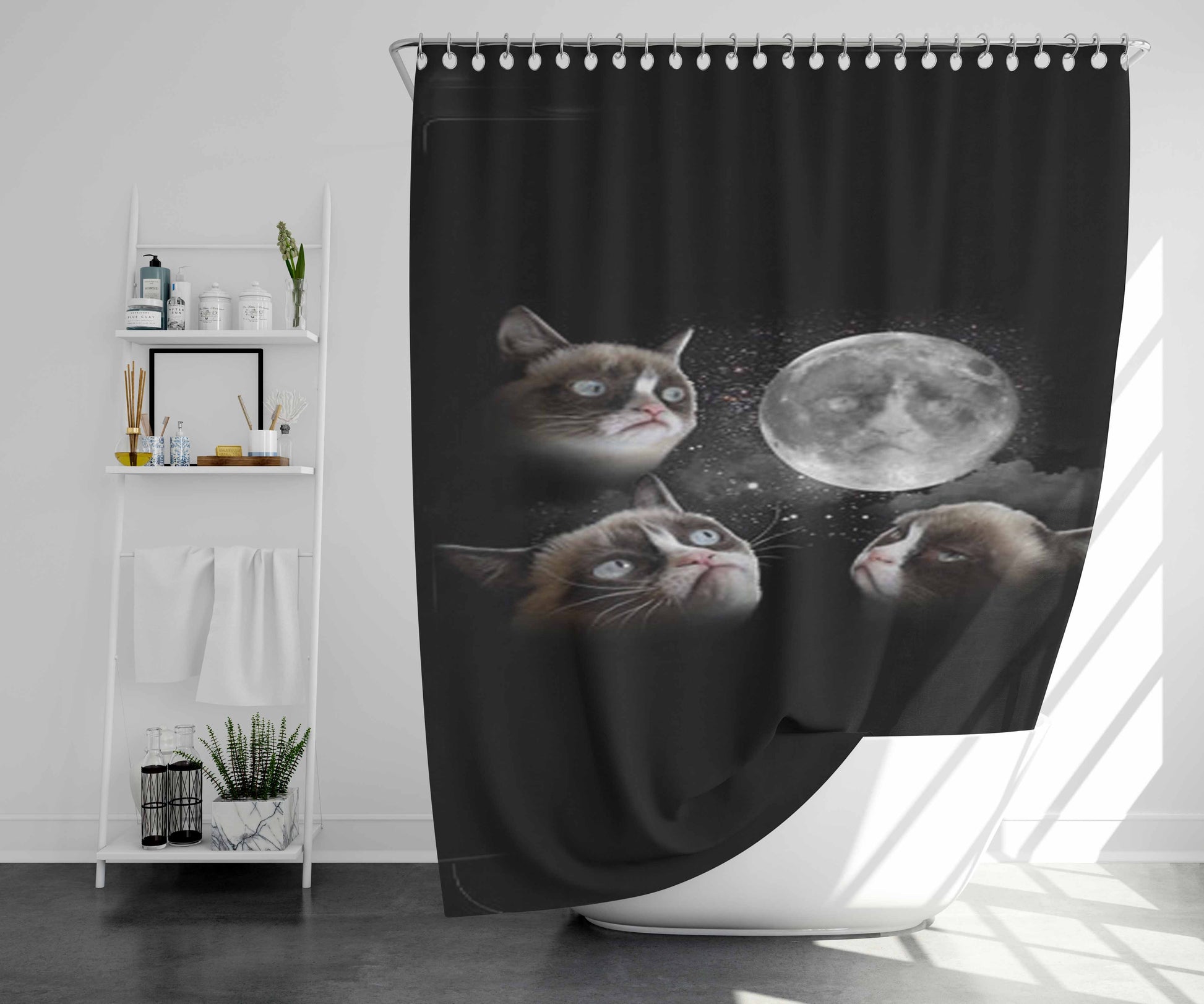 Three Feather Art Bathroom Shower Curtain Fabric Waterproof | 66 X 72 Inch