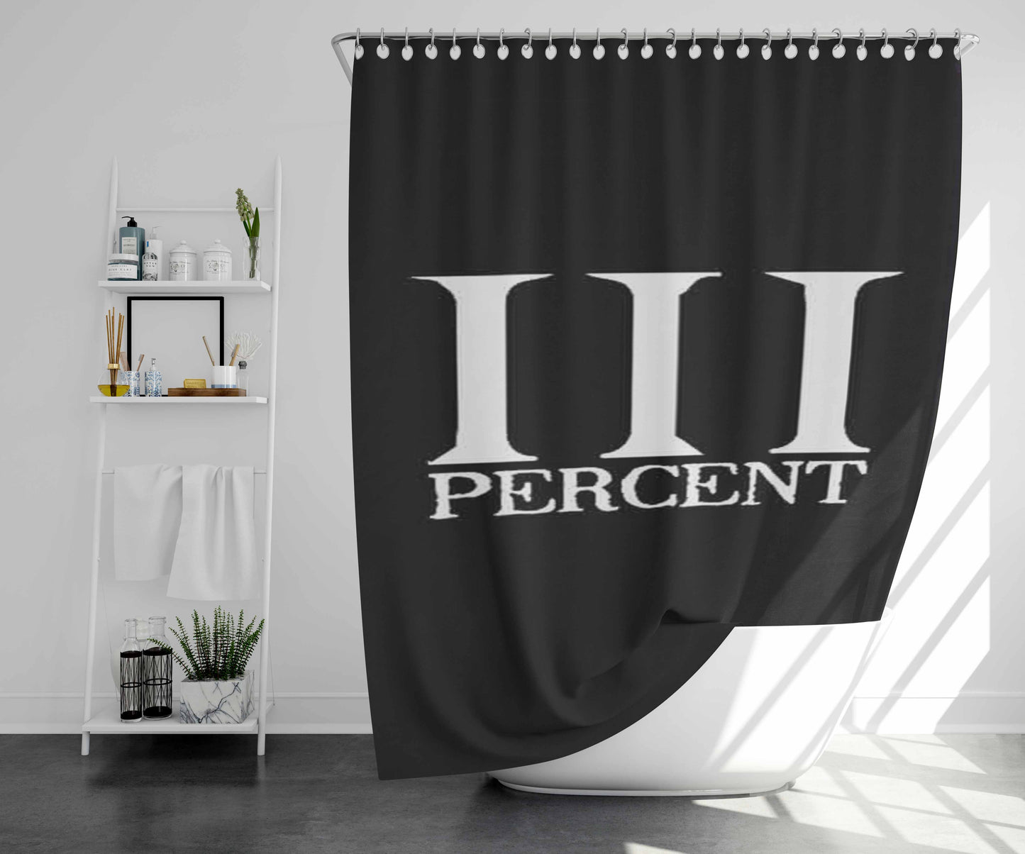 Three Percent In Tyrant Bathroom Shower Curtain Fabric Waterproof | 66 X 72 Inch