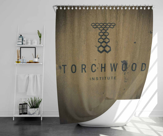 Torchwood Institute Logo Bathroom Shower Curtain Fabric Waterproof | 66 X 72 Inch
