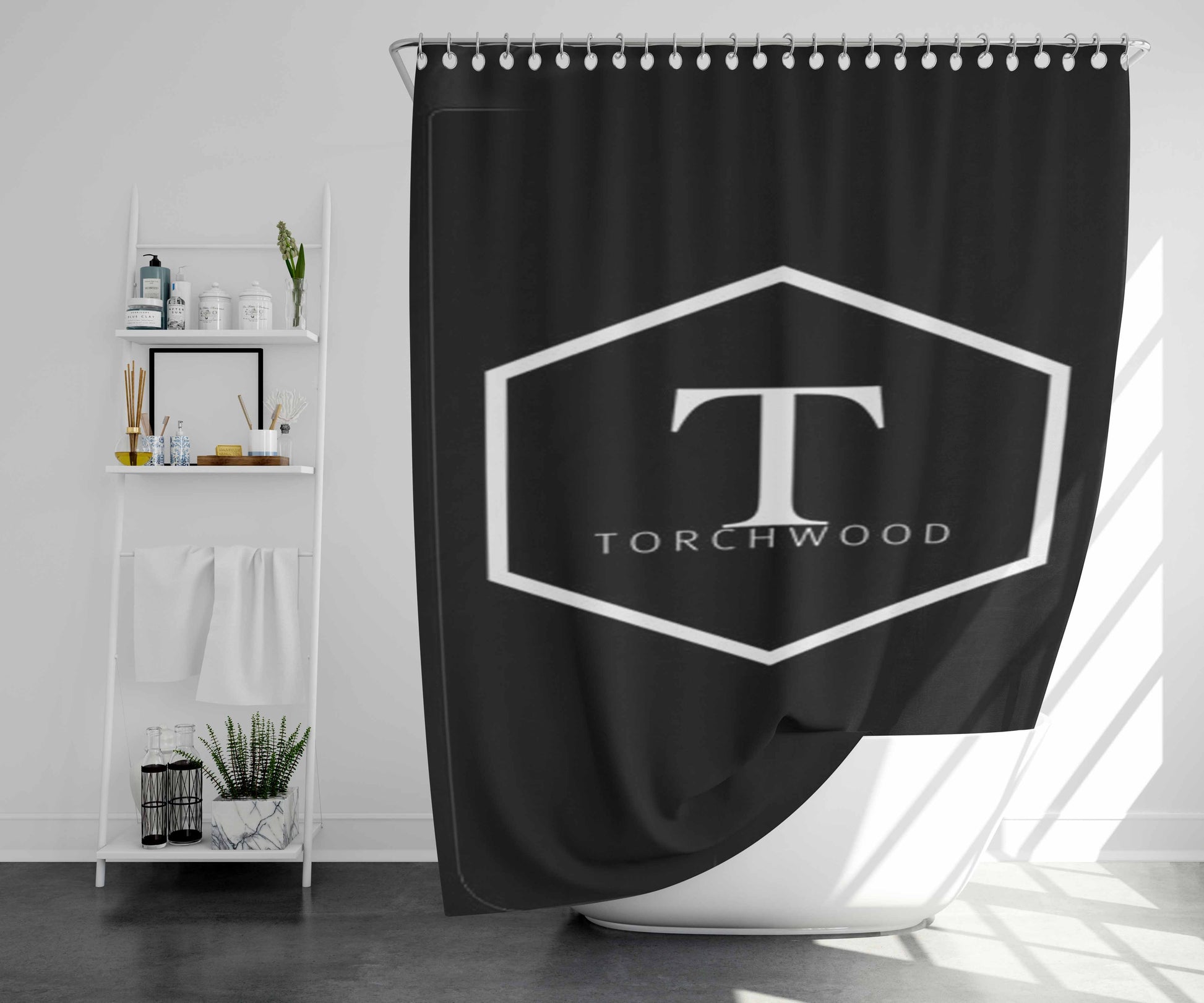 Torchwood Institute Bathroom Shower Curtain Fabric Waterproof | 66 X 72 Inch