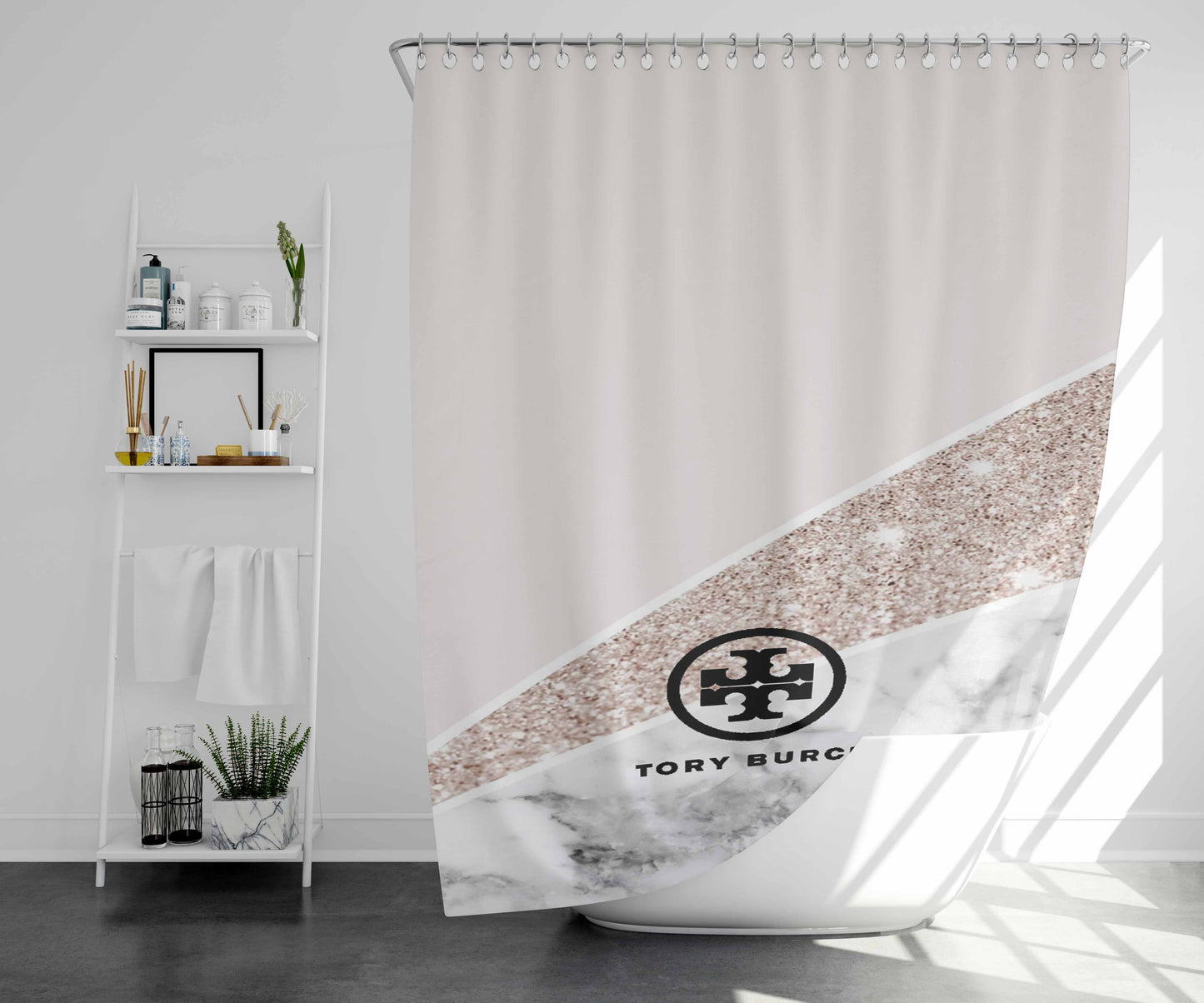 Tortoise Shell Pattern Texture Bathroom Shower Curtain Fabric Waterproof | 66 X 72 Inch
