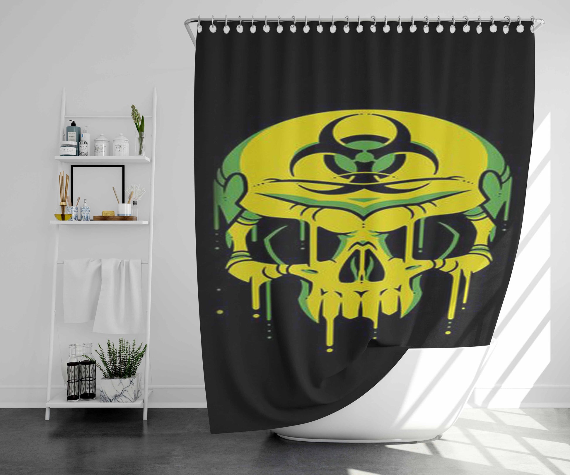 Town Rice Bathroom Shower Curtain Fabric Waterproof | 66 X 72 Inch