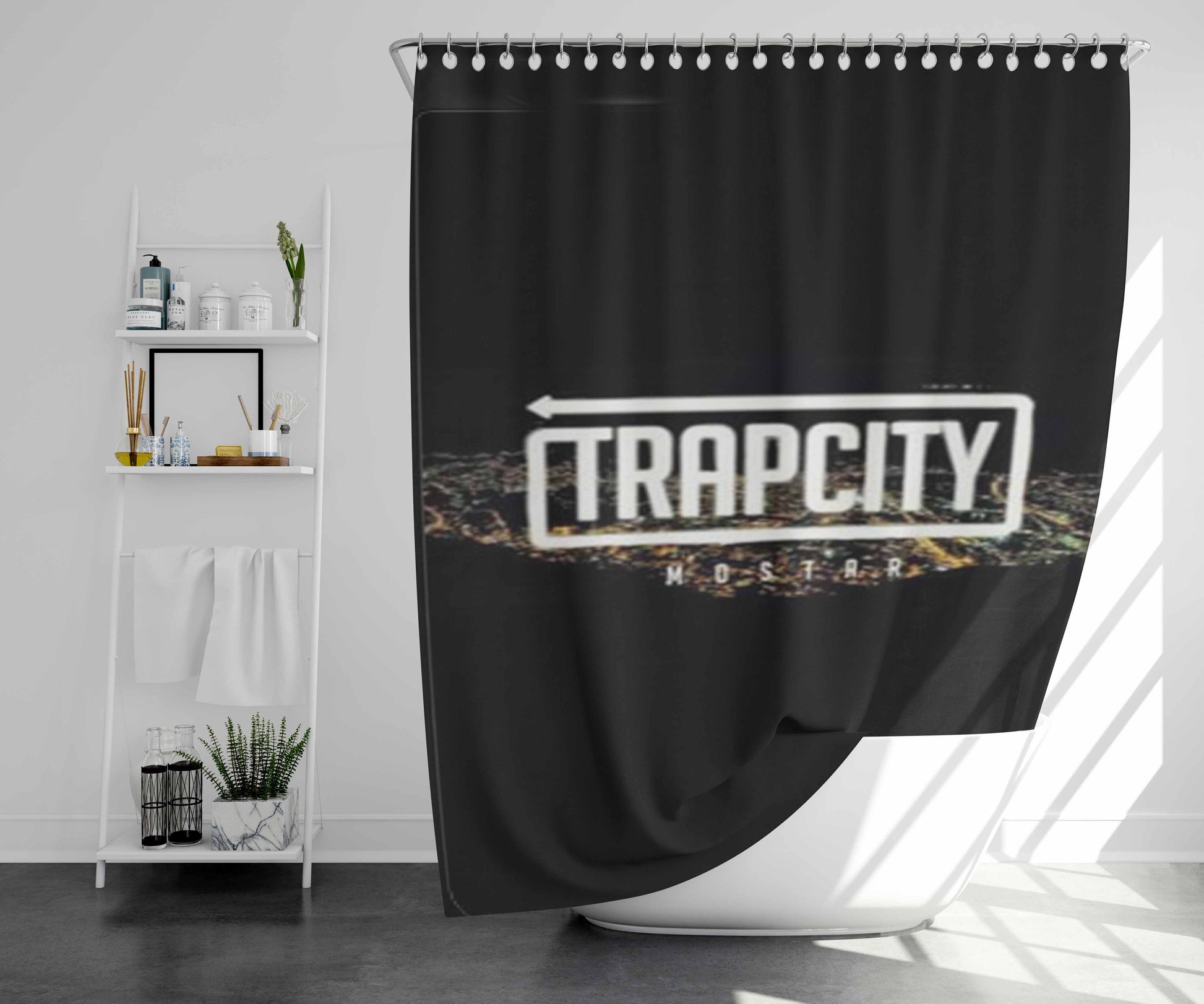 Trap Art Bathroom Shower Curtain Fabric Waterproof | 66 X 72 Inch