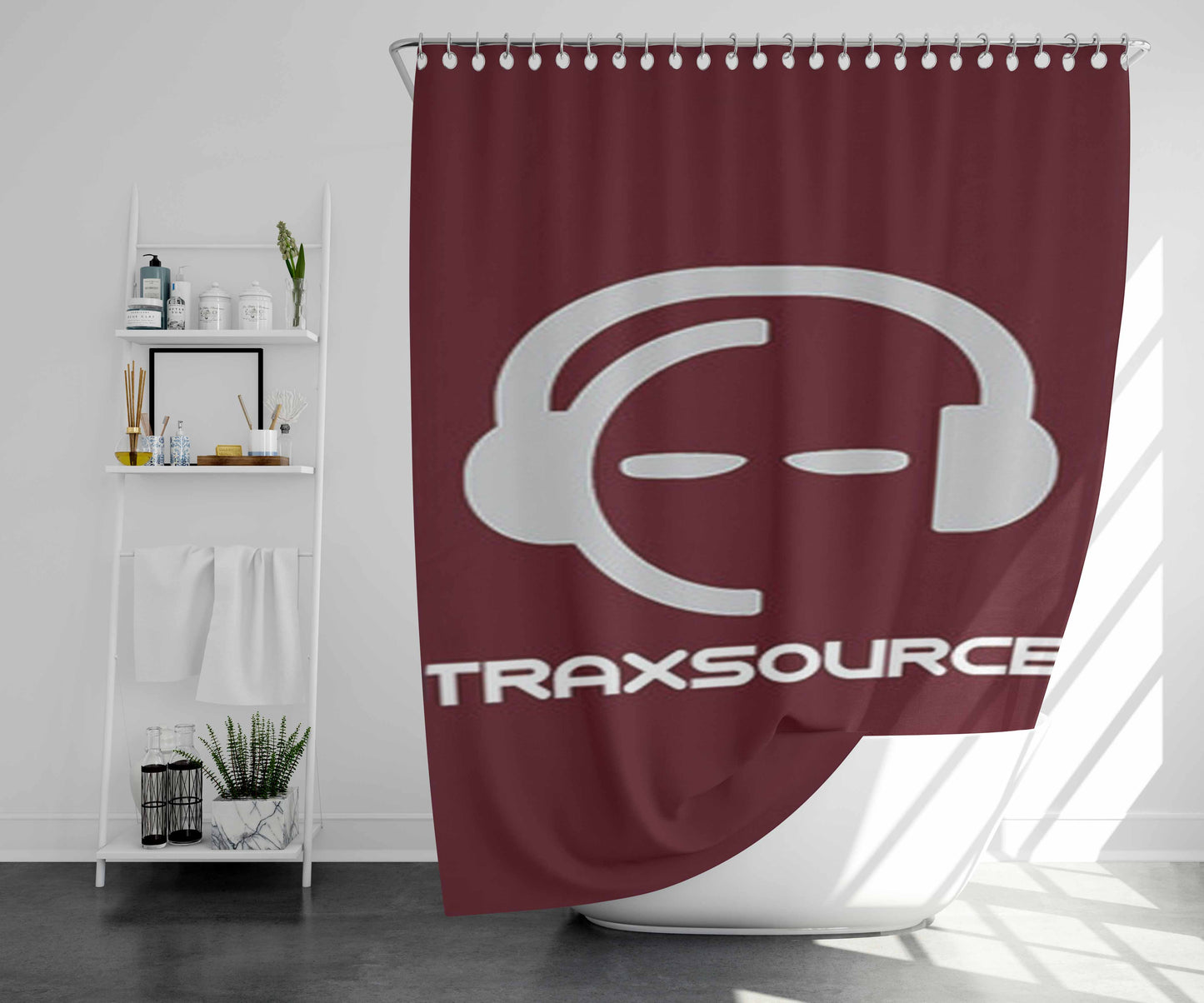 Traxsource Logo Black Bathroom Shower Curtain Fabric Waterproof | 66 X 72 Inch