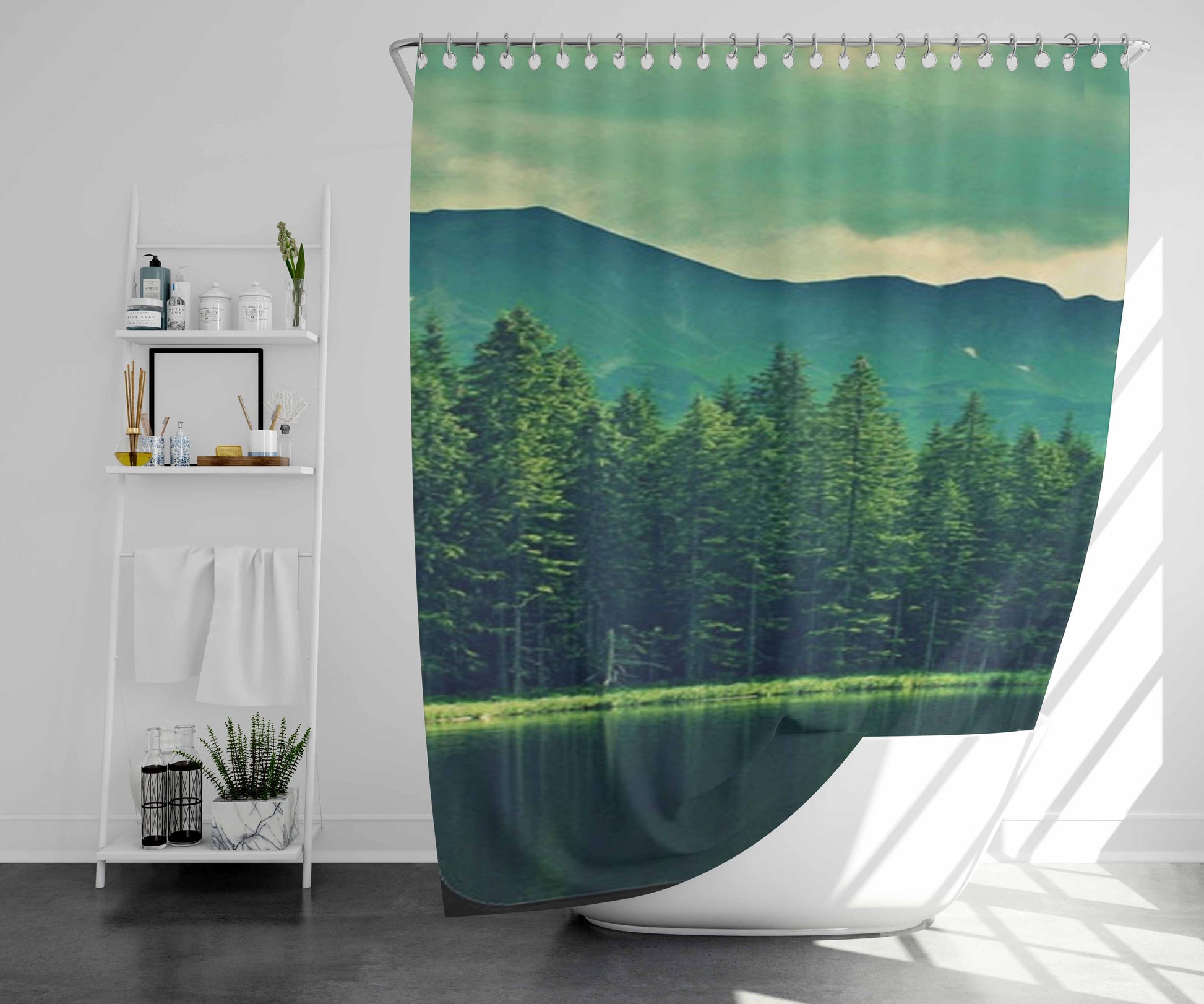 Tree Alone Bathroom Shower Curtain Fabric Waterproof | 66 X 72 Inch