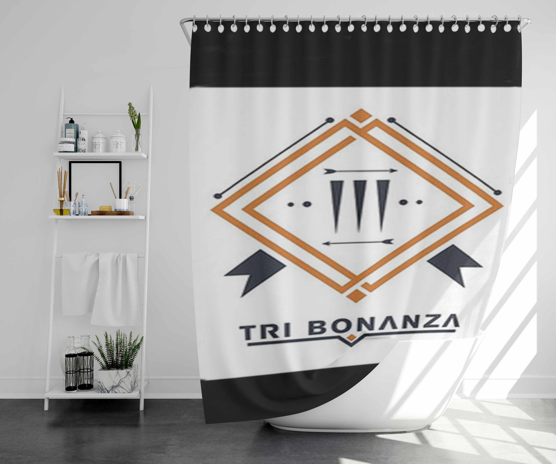 Tri Bonanza Bathroom Shower Curtain Fabric Waterproof | 66 X 72 Inch