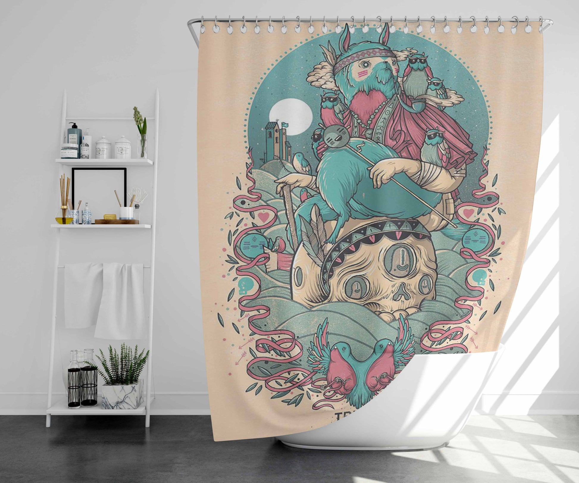 Tribes Bathroom Shower Curtain Fabric Waterproof | 66 X 72 Inch
