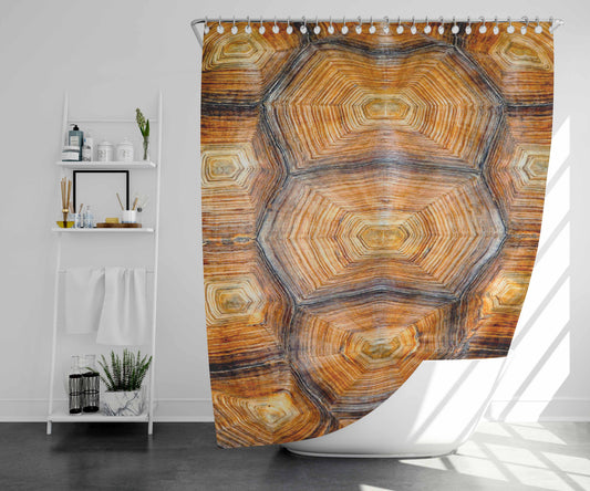 Turtle Shell Bathroom Shower Curtain Fabric Waterproof | 66 X 72 Inch