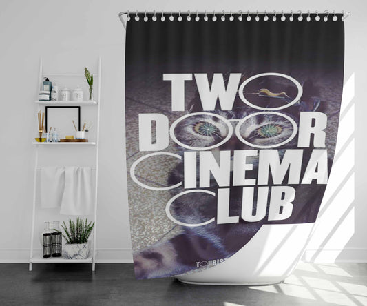 Two Door Cinema Club Bathroom Shower Curtain Fabric Waterproof | 66 X 72 Inch