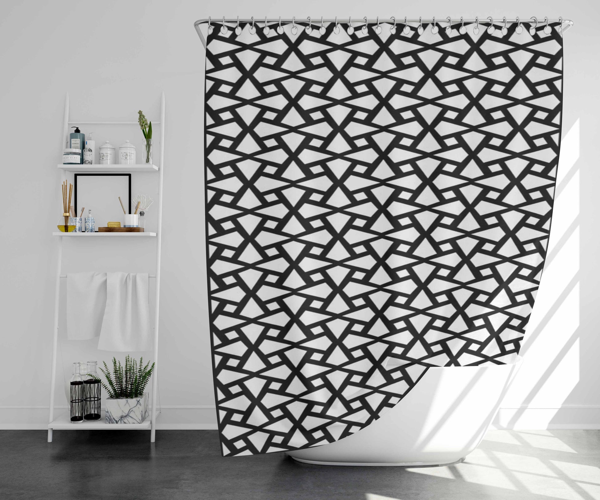 Ubicle Spigel Pattern Bathroom Shower Curtain Fabric Waterproof | 66 X 72 Inch