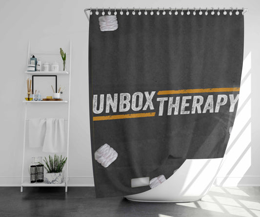 Unbox Therapy Bathroom Shower Curtain Fabric Waterproof | 66 X 72 Inch