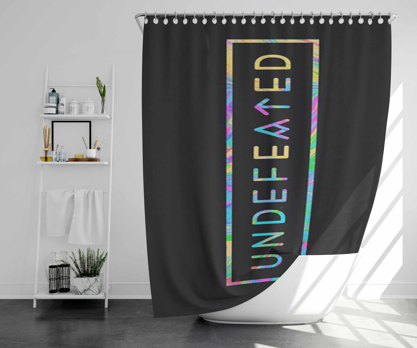Undefeated Bathroom Shower Curtain Fabric Waterproof | 66 X 72 Inch