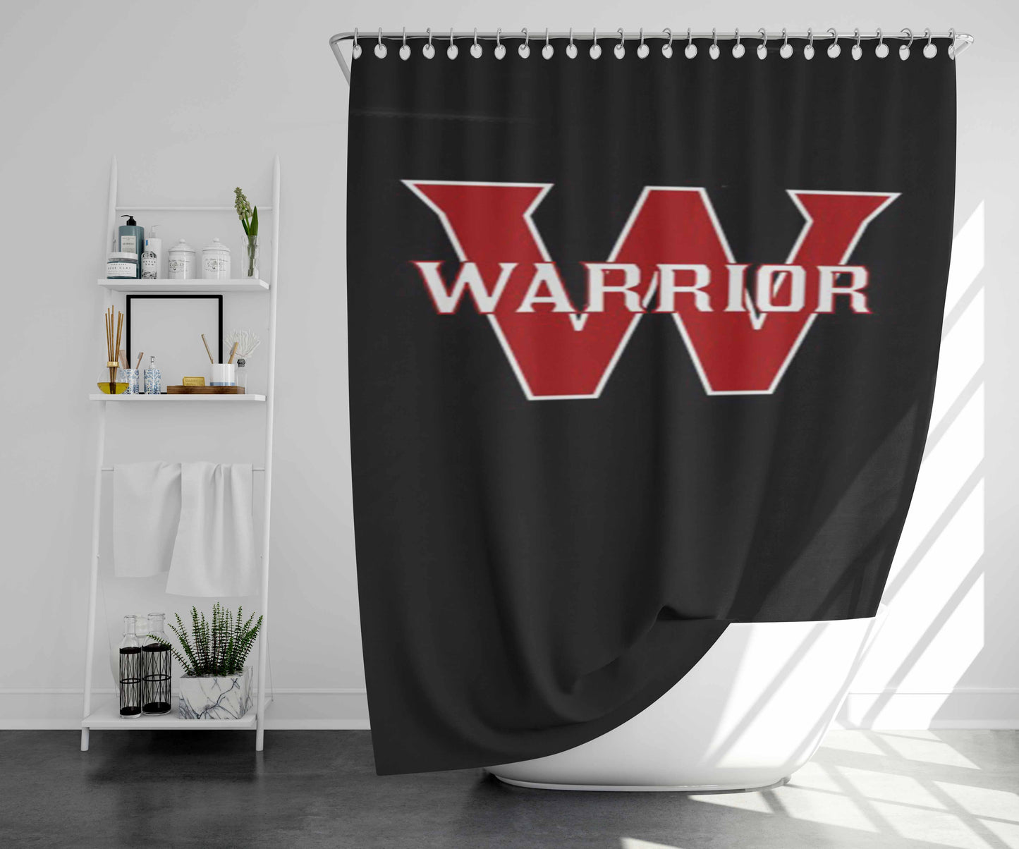 Uni Warrior Chemo Brave Black Bathroom Shower Curtain Fabric Waterproof | 66 X 72 Inch