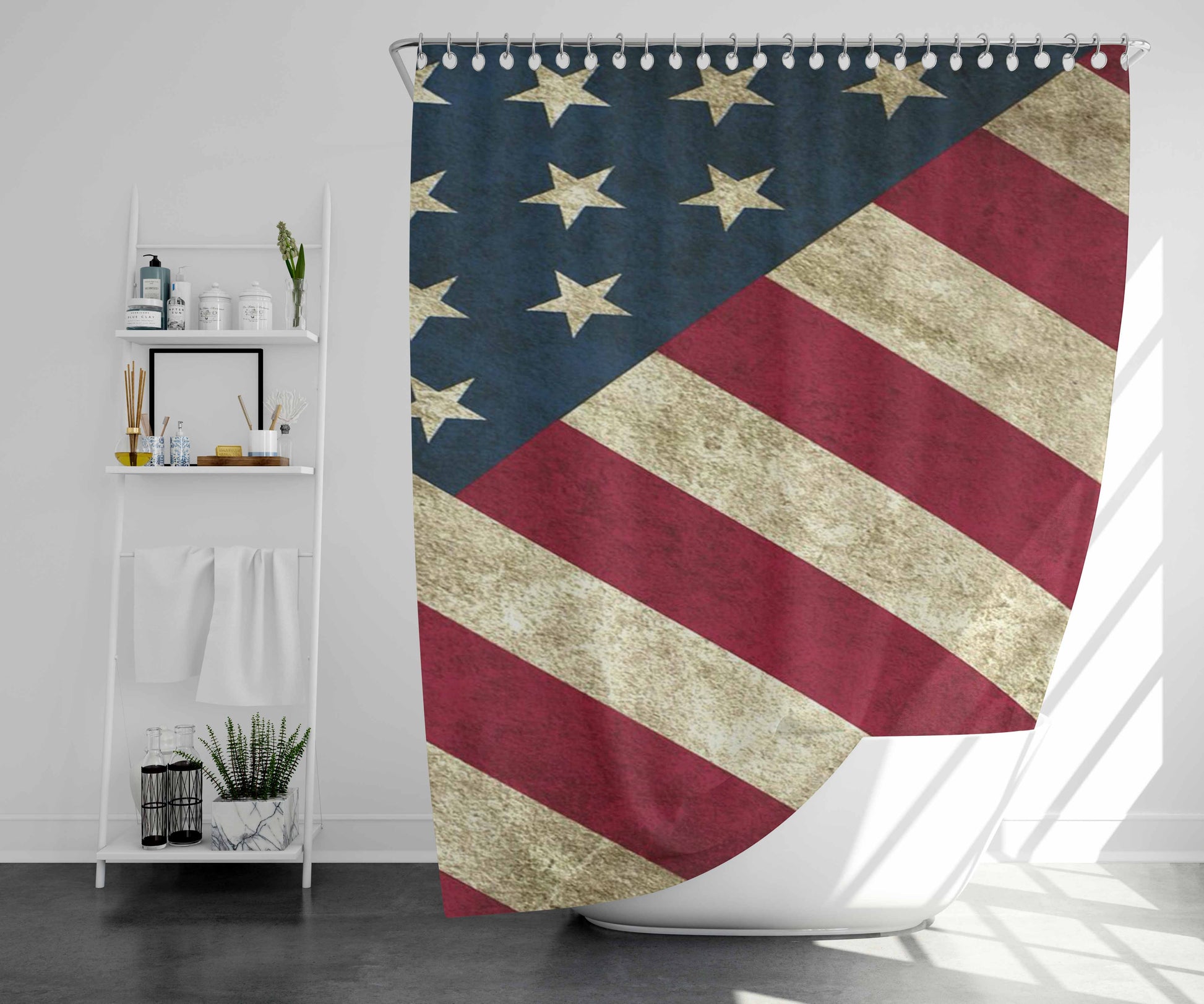 United Stated Bathroom Shower Curtain Fabric Waterproof | 66 X 72 Inch