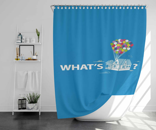 Up Whats Home Ballons Bathroom Shower Curtain Fabric Waterproof | 66 X 72 Inch