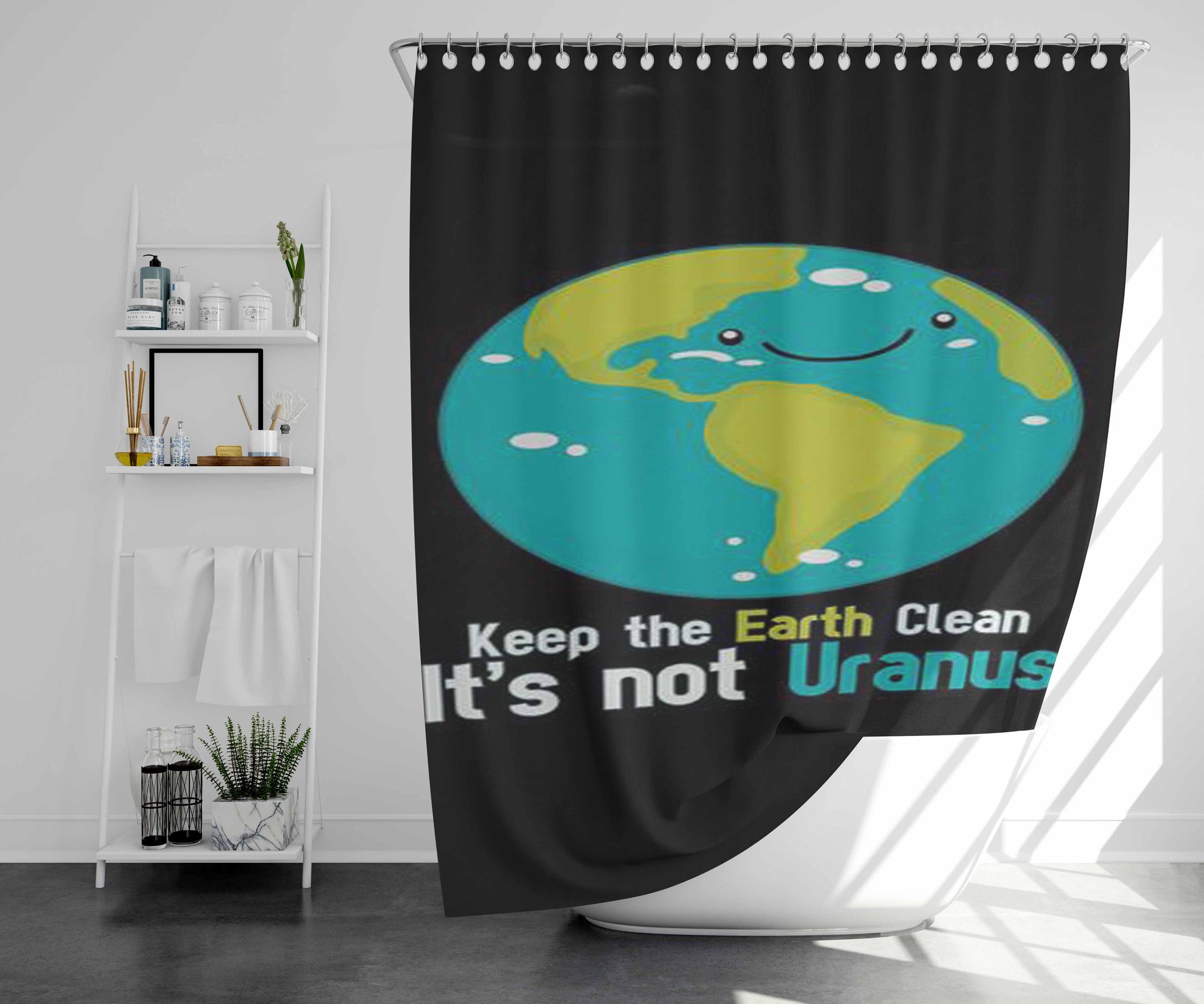 Uranus Bathroom Shower Curtain Fabric Waterproof | 66 X 72 Inch