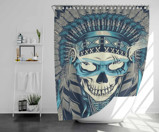 Urban Mural Clock Smooth Bathroom Shower Curtain Fabric Waterproof | 66 X 72 Inch