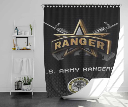 Us Army Rangers Bathroom Shower Curtain Fabric Waterproof | 66 X 72 Inch