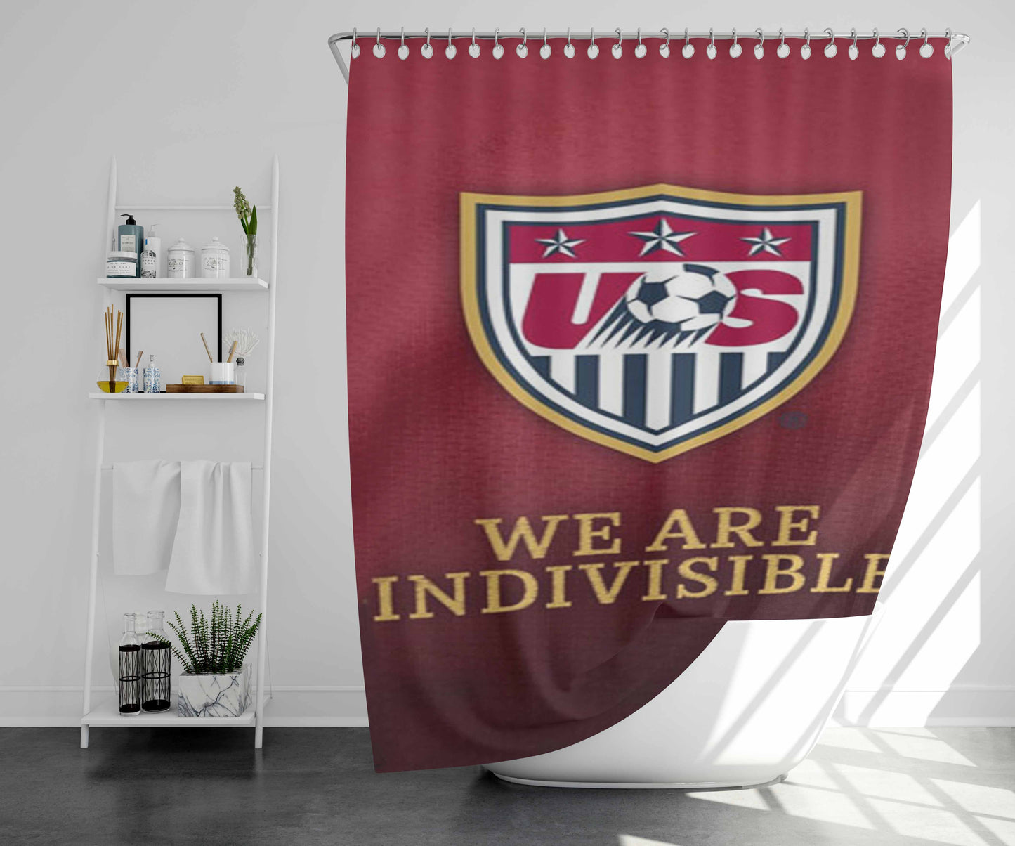 Usa National Team Logo Bathroom Shower Curtain Fabric Waterproof | 66 X 72 Inch