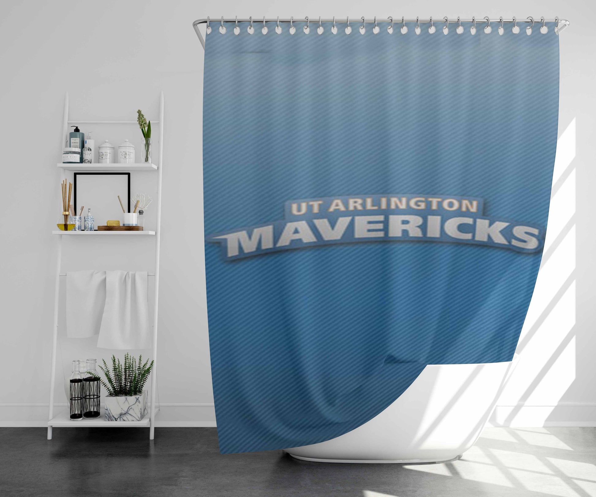 Ut Arlington Mavericks Bathroom Shower Curtain Fabric Waterproof | 66 X 72 Inch