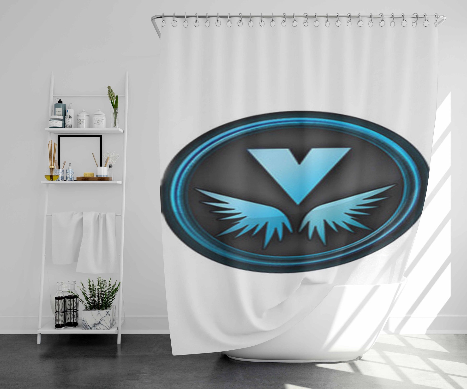 Valkyrie Logo Bathroom Shower Curtain Fabric Waterproof | 66 X 72 Inch