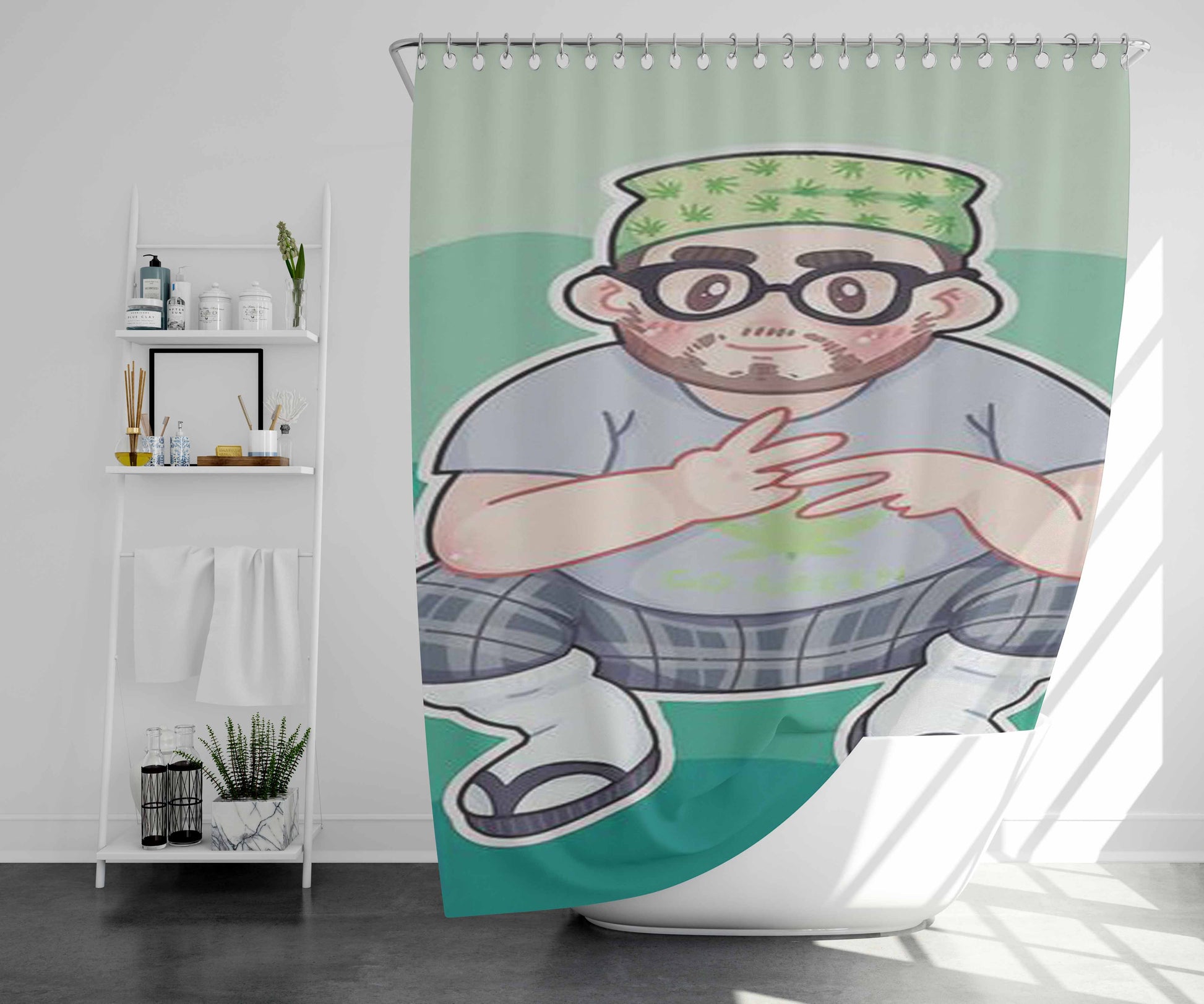 Vape Nation H3H3 Bathroom Shower Curtain Fabric Waterproof | 66 X 72 Inch
