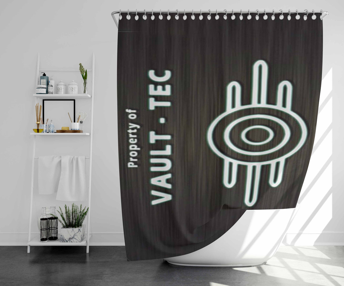 Vault Tec Bathroom Shower Curtain Fabric Waterproof | 66 X 72 Inch
