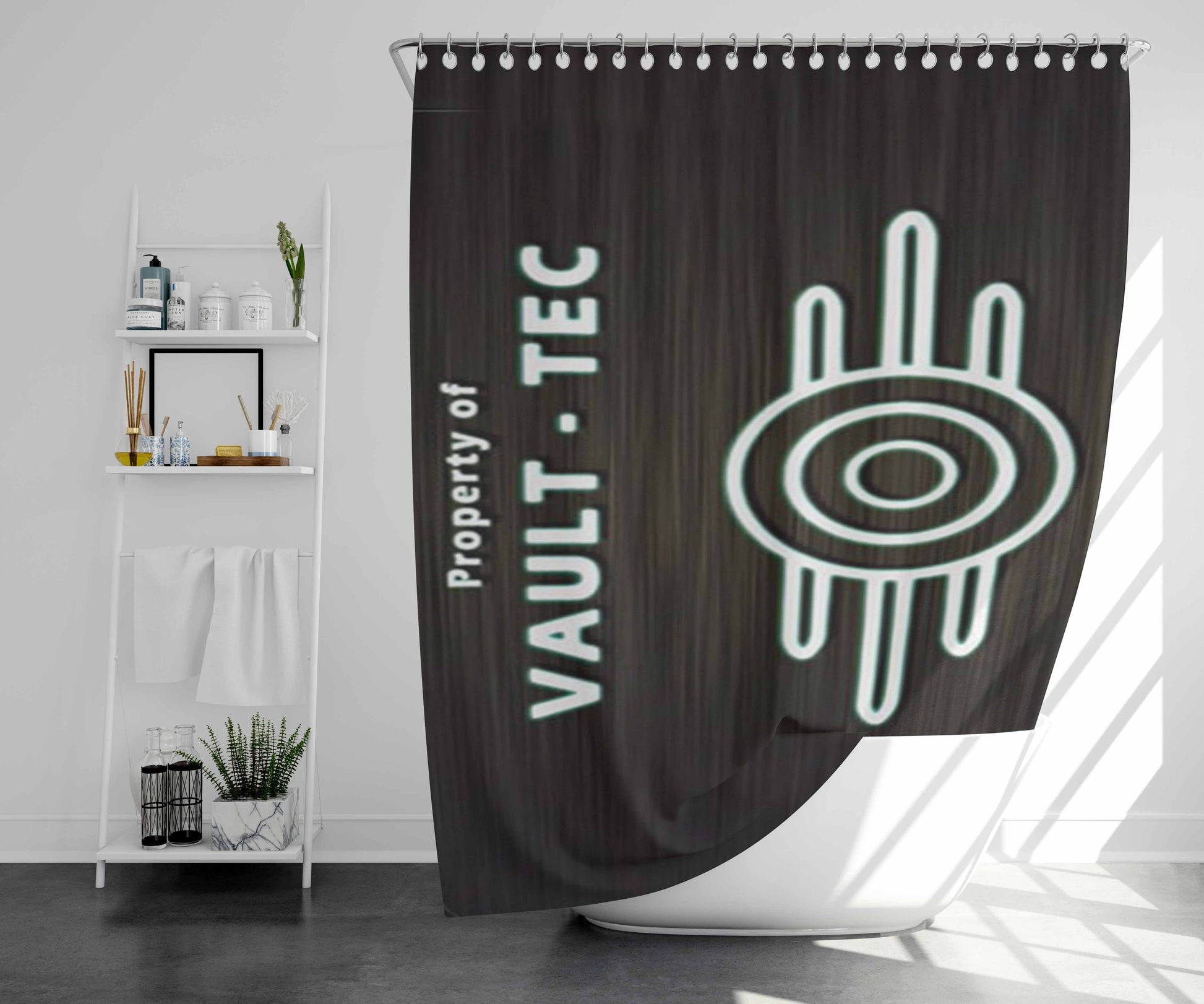 Vault Tec Bathroom Shower Curtain Fabric Waterproof | 66 X 72 Inch