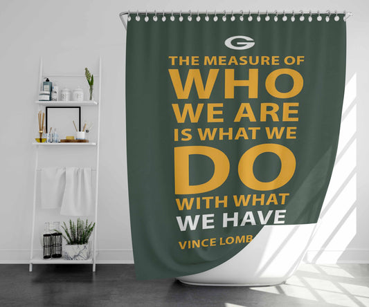 Vince Lombardi Bathroom Shower Curtain Fabric Waterproof | 66 X 72 Inch