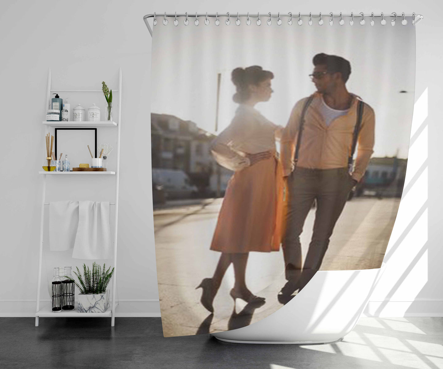 Vintage Addiction Fashion Bathroom Shower Curtain Fabric Waterproof | 66 X 72 Inch