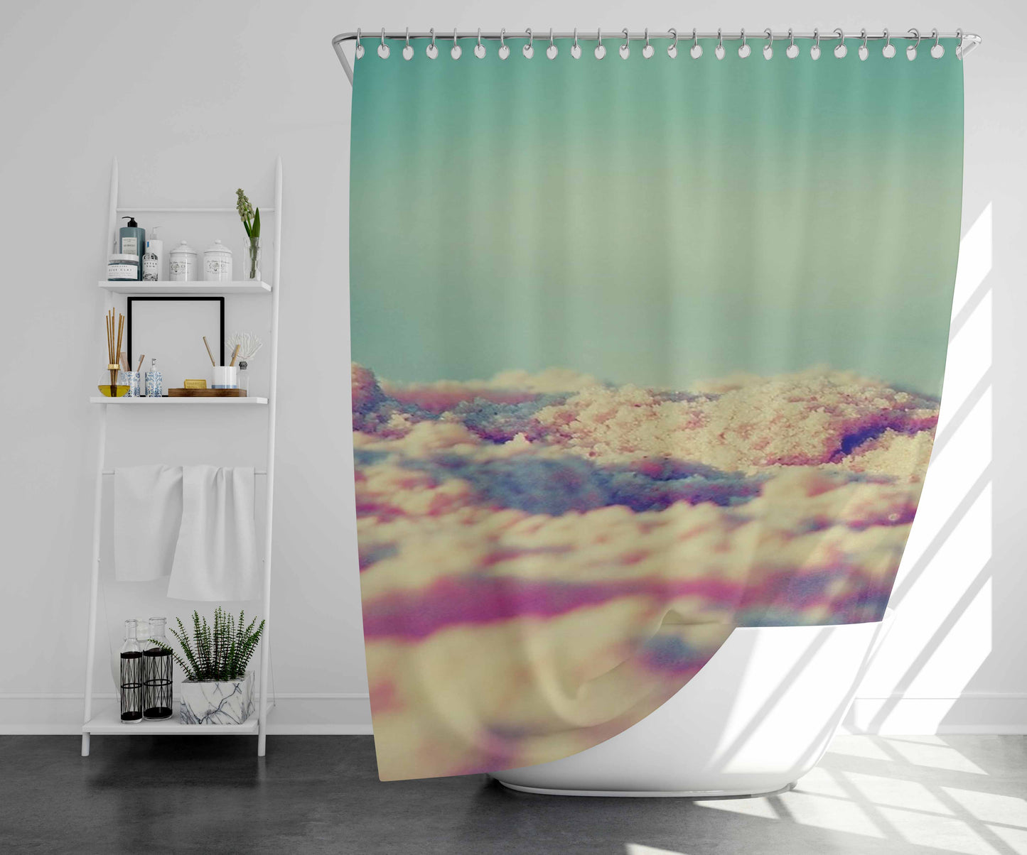 Vintage Land Bathroom Shower Curtain Fabric Waterproof | 66 X 72 Inch