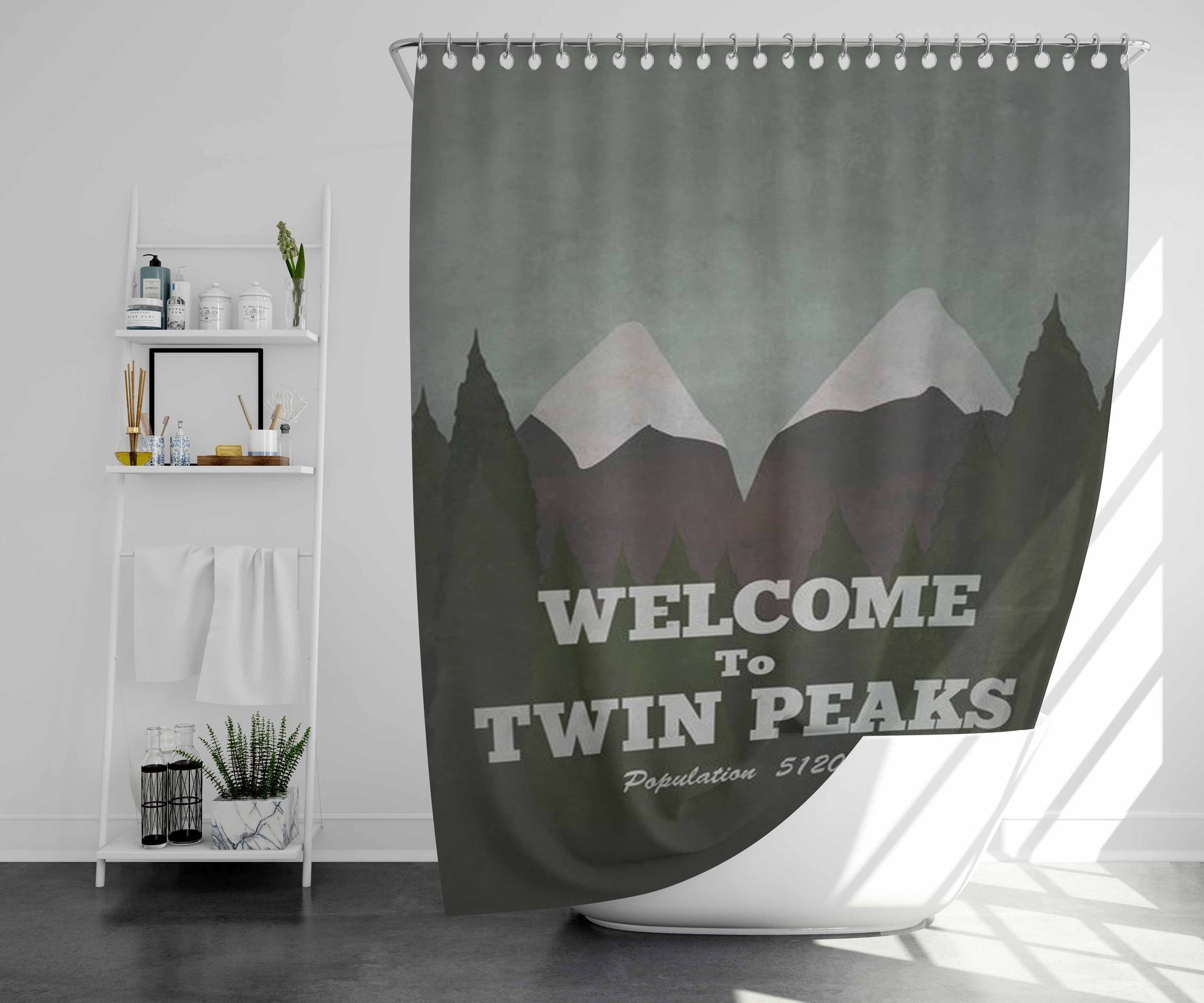 Visit Twin Peaks Bathroom Shower Curtain Fabric Waterproof | 66 X 72 Inch