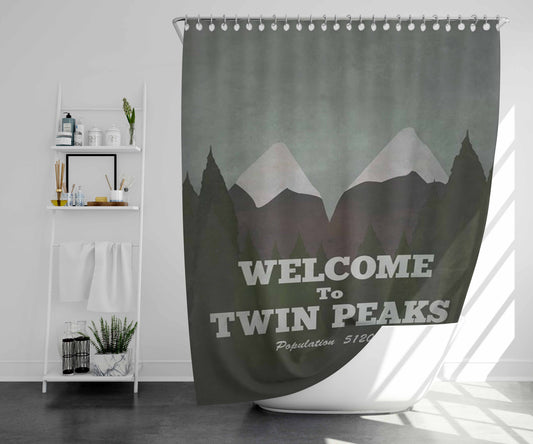 Visit Twin Peaks Bathroom Shower Curtain Fabric Waterproof | 66 X 72 Inch