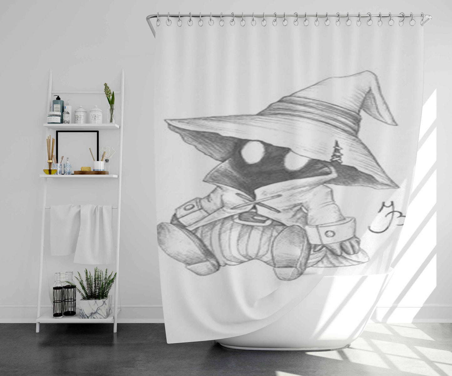 Vivi Fan Art Bathroom Shower Curtain Fabric Waterproof | 66 X 72 Inch