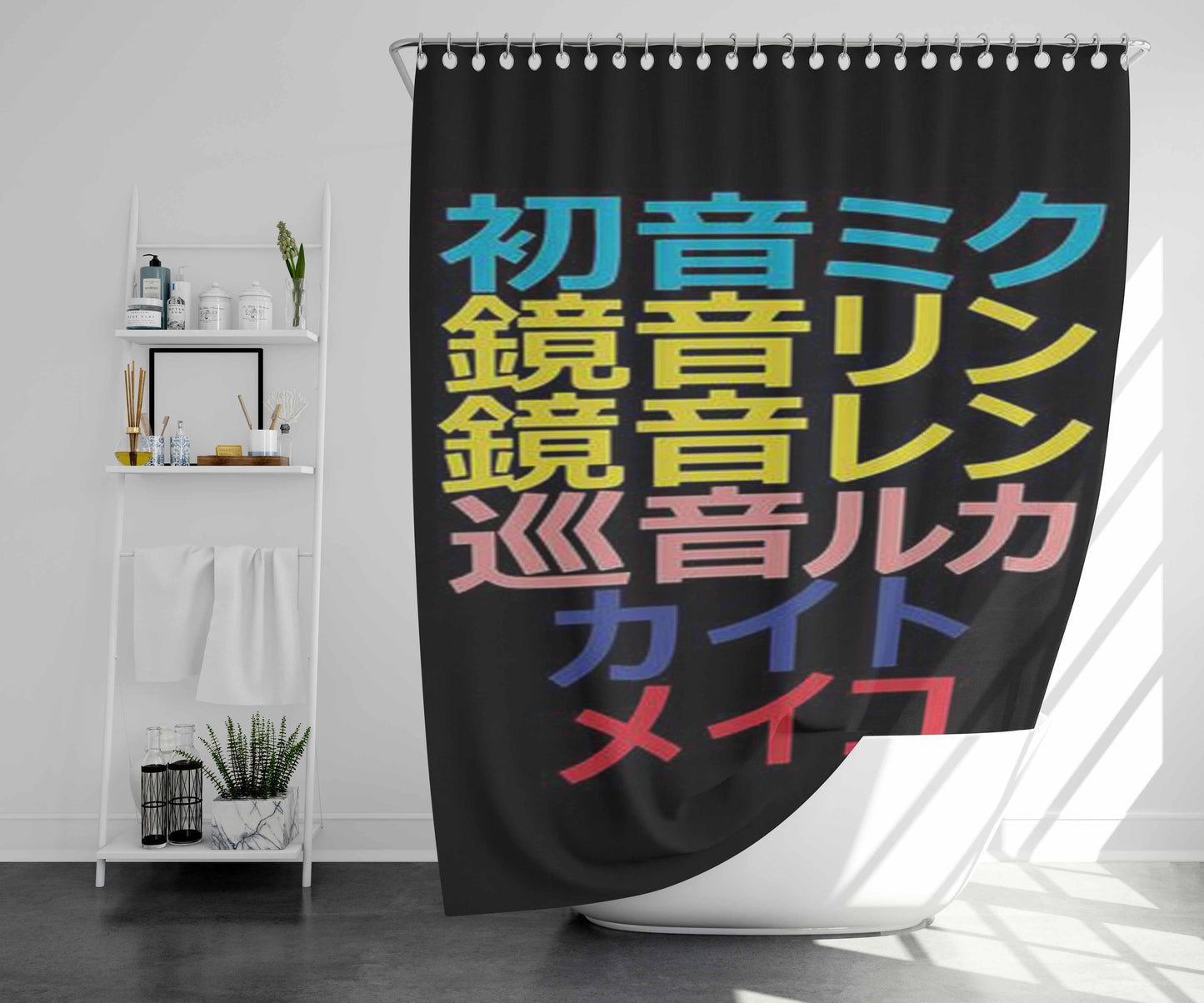 Vocaloid Names Bathroom Shower Curtain Fabric Waterproof | 66 X 72 Inch