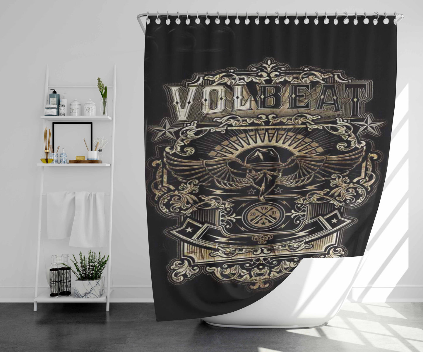 Volbeat Bathroom Shower Curtain Fabric Waterproof | 66 X 72 Inch