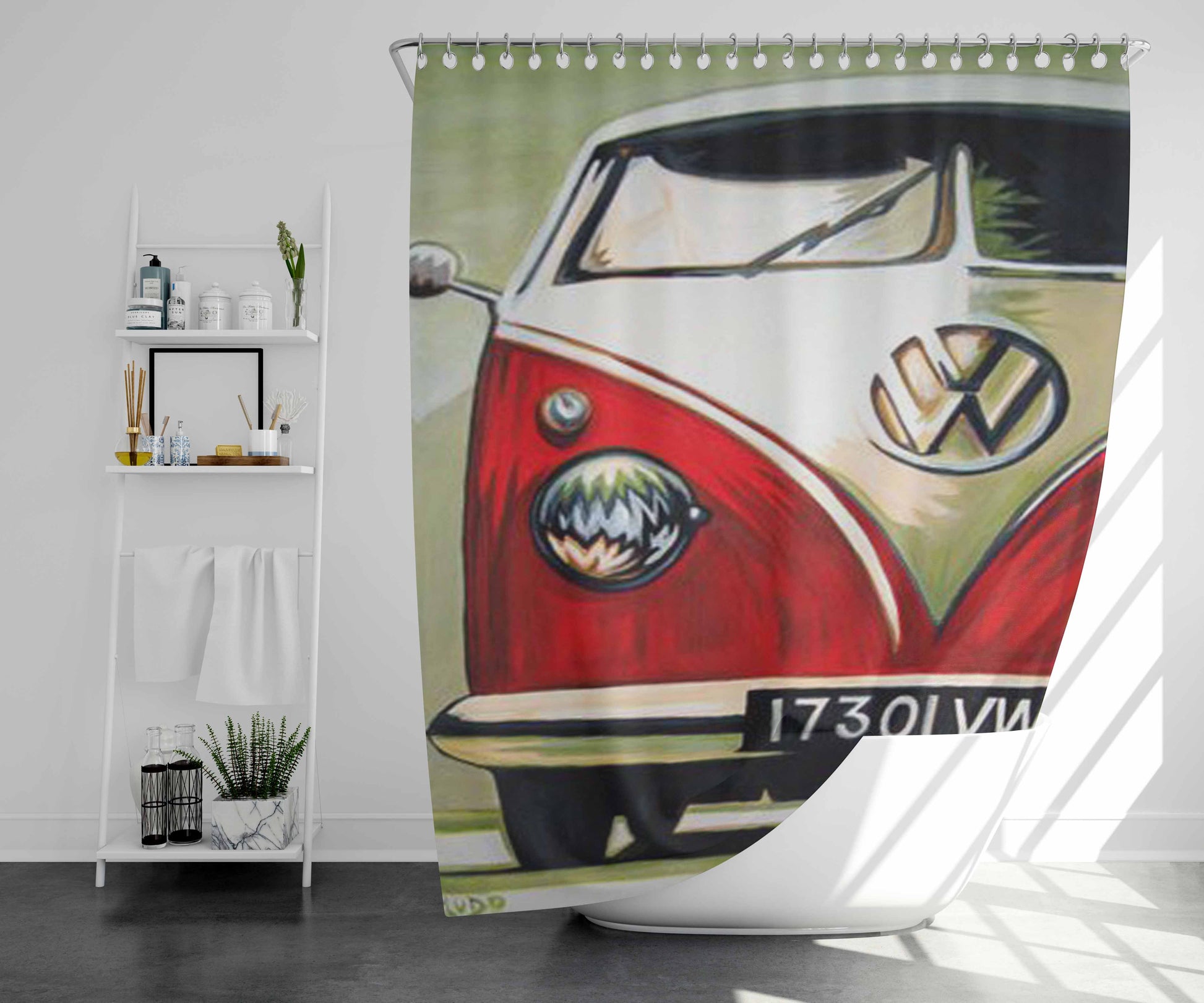 Vw Art Bathroom Shower Curtain Fabric Waterproof | 66 X 72 Inch