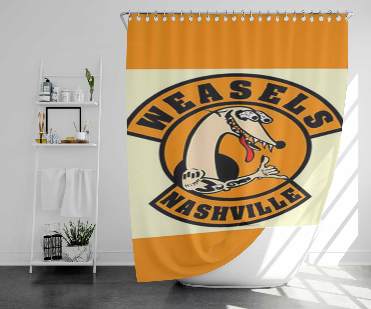 Waesels Nashville Bathroom Shower Curtain Fabric Waterproof | 66 X 72 Inch