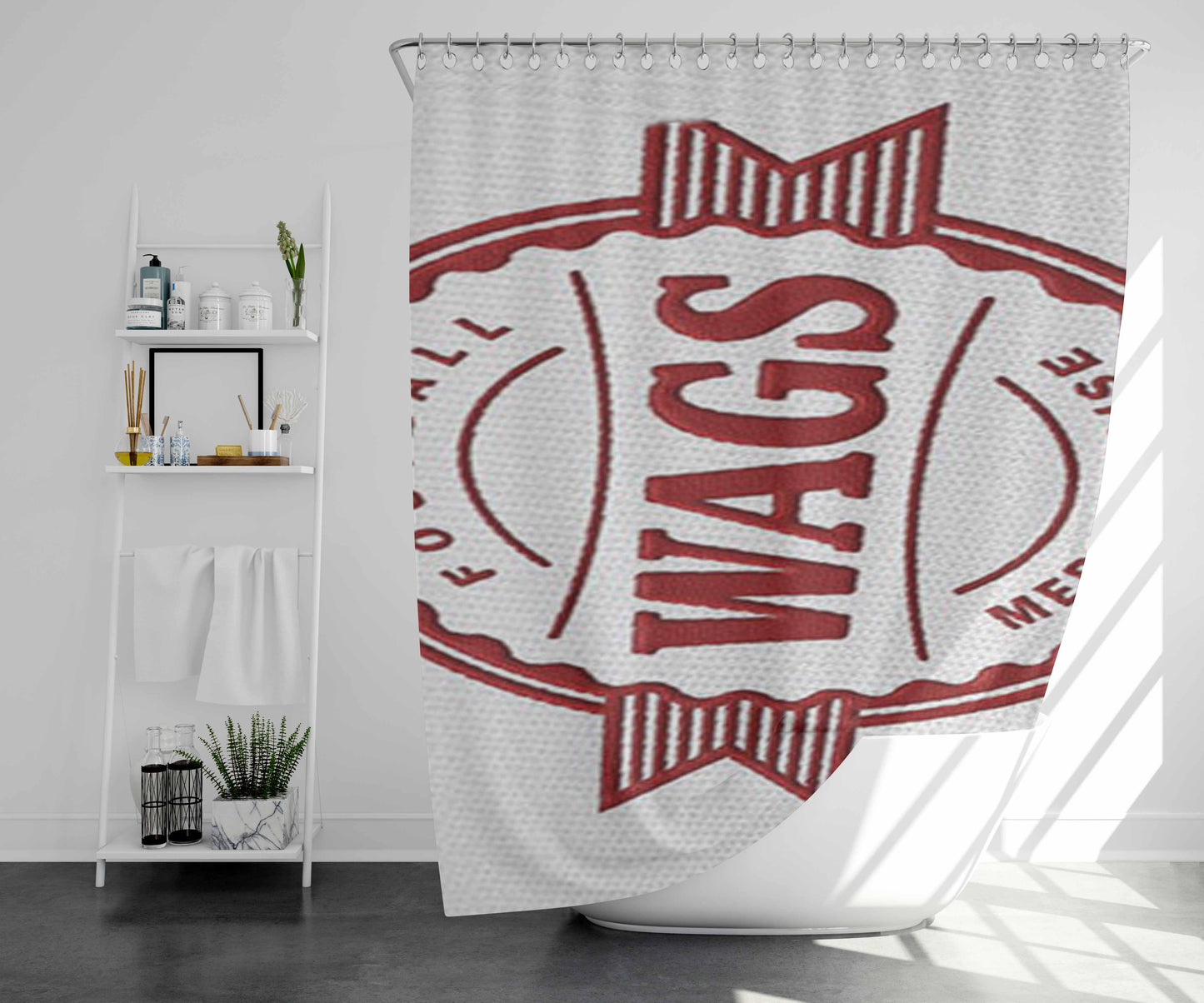 Wags Bathroom Shower Curtain Fabric Waterproof | 66 X 72 Inch