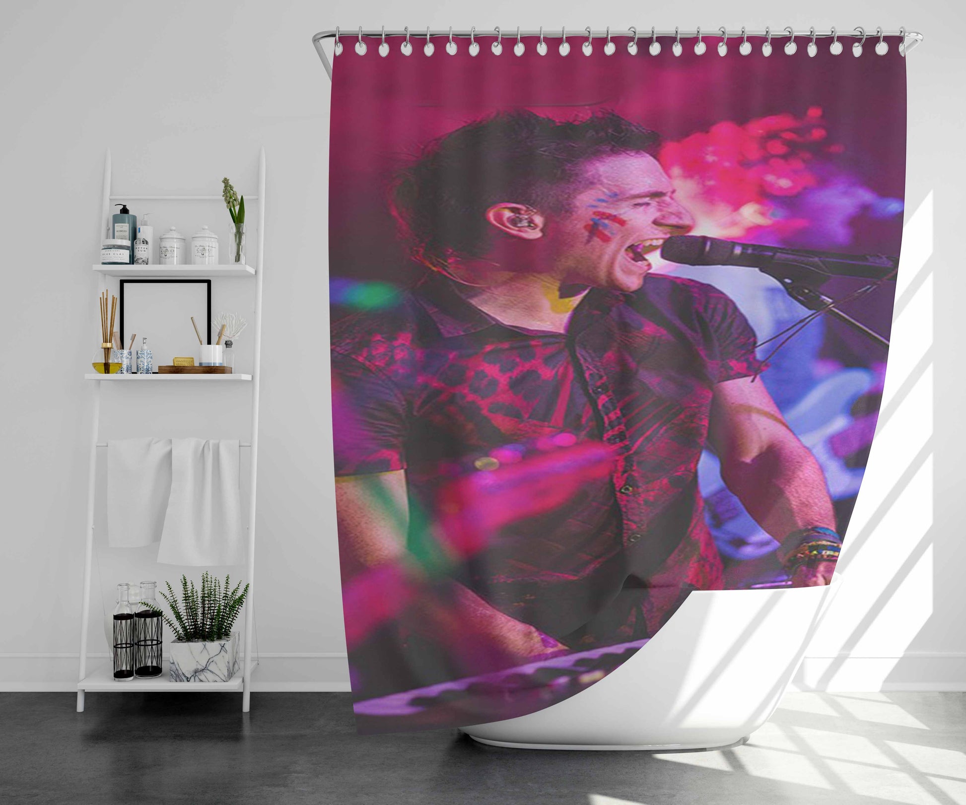 Walk The Moon Live Bathroom Shower Curtain Fabric Waterproof | 66 X 72 Inch