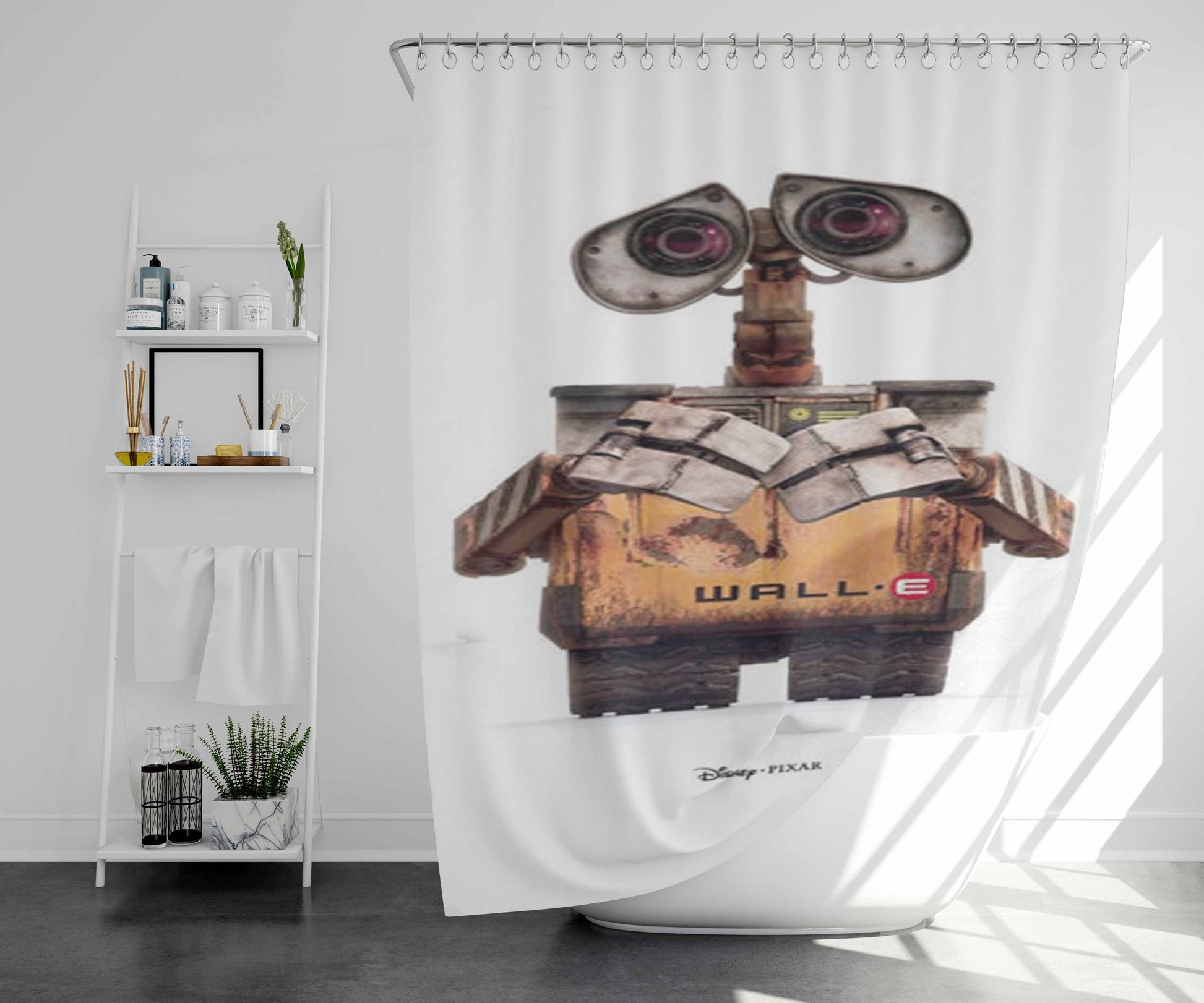 Wall-E 3 Bathroom Shower Curtain Fabric Waterproof | 66 X 72 Inch