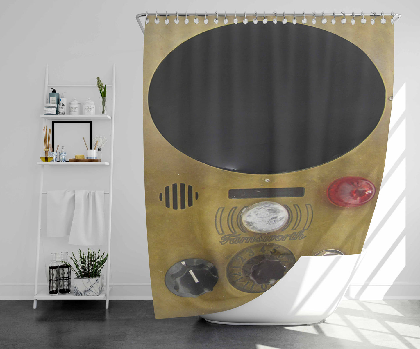 Warehouse 13 Farnsworth Inspired Bathroom Shower Curtain Fabric Waterproof | 66 X 72 Inch