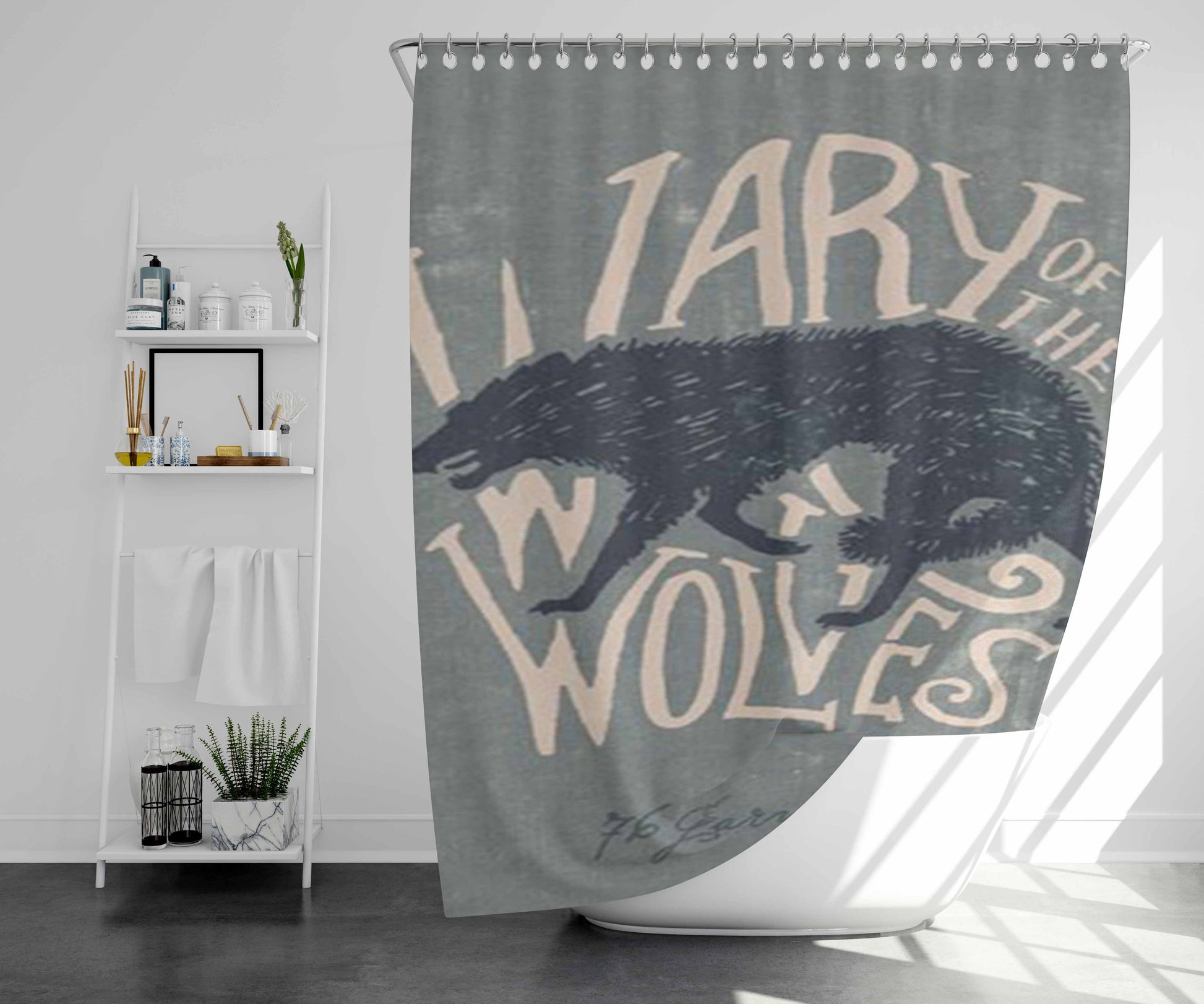 Wary Of The Wolves Bathroom Shower Curtain Fabric Waterproof | 66 X 72 Inch