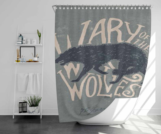 Wary Of The Wolves Bathroom Shower Curtain Fabric Waterproof | 66 X 72 Inch